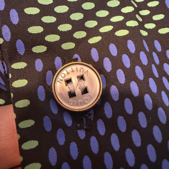 Louis Vuitton Blue & Green Check Short Sleeve Button-Down Shirt - Picture 6 of 7